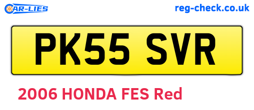 PK55SVR are the vehicle registration plates.