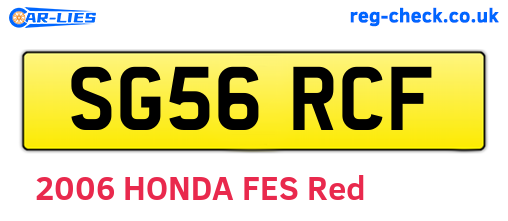 SG56RCF are the vehicle registration plates.