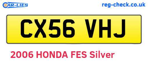 CX56VHJ are the vehicle registration plates.