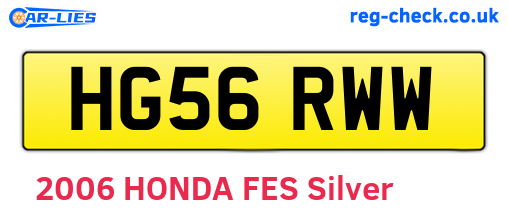 HG56RWW are the vehicle registration plates.
