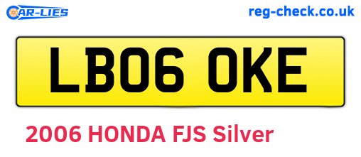 LB06OKE are the vehicle registration plates.