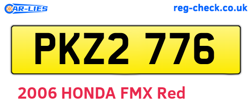PKZ2776 are the vehicle registration plates.