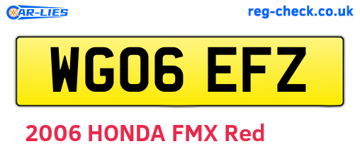 WG06EFZ are the vehicle registration plates.