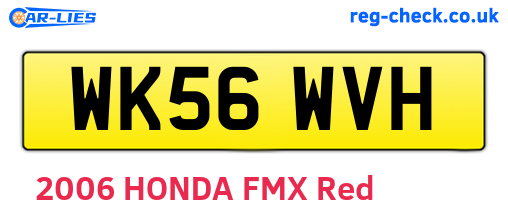 WK56WVH are the vehicle registration plates.