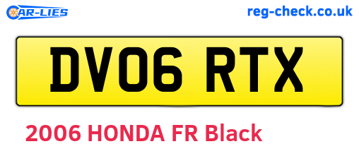 DV06RTX are the vehicle registration plates.