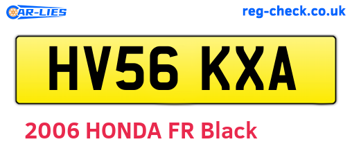 HV56KXA are the vehicle registration plates.