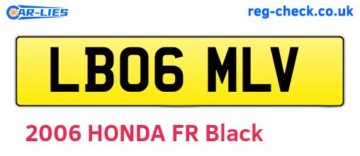 LB06MLV are the vehicle registration plates.