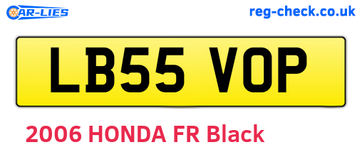 LB55VOP are the vehicle registration plates.