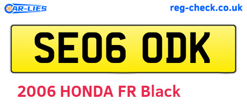 SE06ODK are the vehicle registration plates.