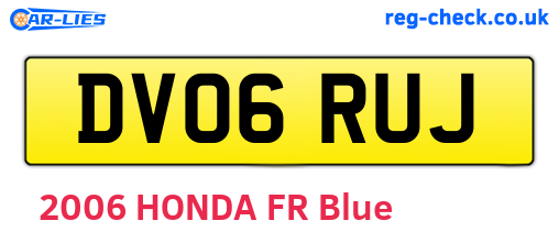 DV06RUJ are the vehicle registration plates.