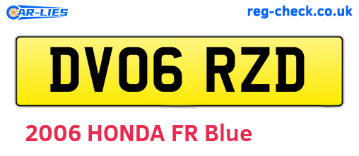 DV06RZD are the vehicle registration plates.