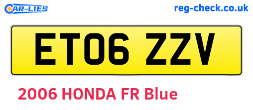 ET06ZZV are the vehicle registration plates.