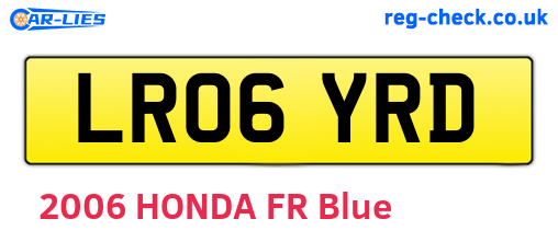 LR06YRD are the vehicle registration plates.