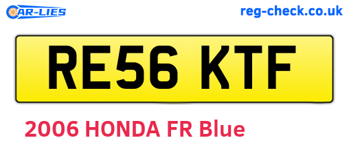 RE56KTF are the vehicle registration plates.