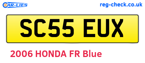 SC55EUX are the vehicle registration plates.