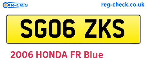 SG06ZKS are the vehicle registration plates.