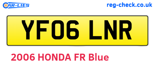 YF06LNR are the vehicle registration plates.