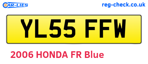 YL55FFW are the vehicle registration plates.
