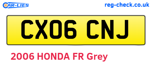 CX06CNJ are the vehicle registration plates.