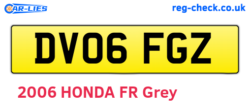 DV06FGZ are the vehicle registration plates.