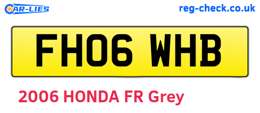FH06WHB are the vehicle registration plates.