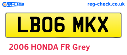LB06MKX are the vehicle registration plates.