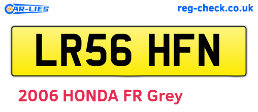LR56HFN are the vehicle registration plates.