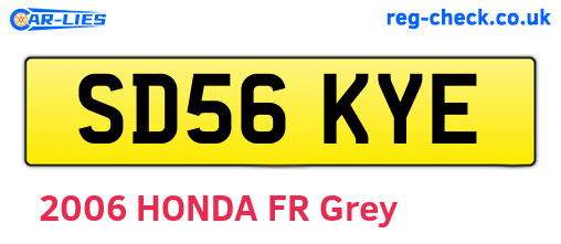 SD56KYE are the vehicle registration plates.