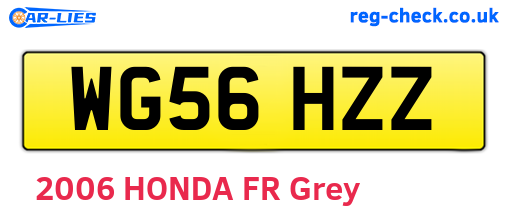 WG56HZZ are the vehicle registration plates.