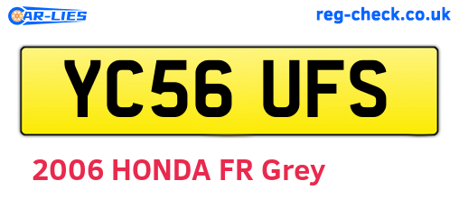 YC56UFS are the vehicle registration plates.