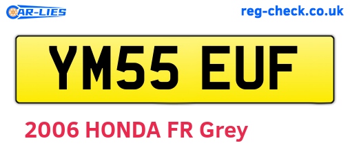 YM55EUF are the vehicle registration plates.