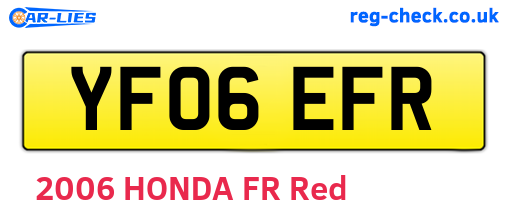 YF06EFR are the vehicle registration plates.
