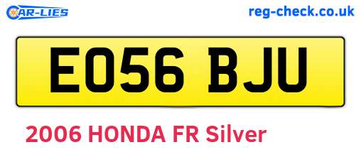 EO56BJU are the vehicle registration plates.