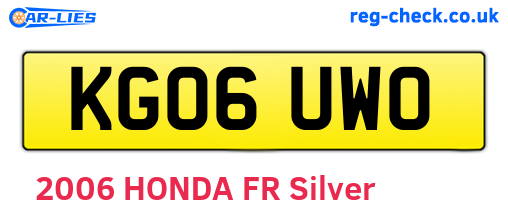 KG06UWO are the vehicle registration plates.