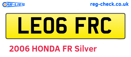 LE06FRC are the vehicle registration plates.