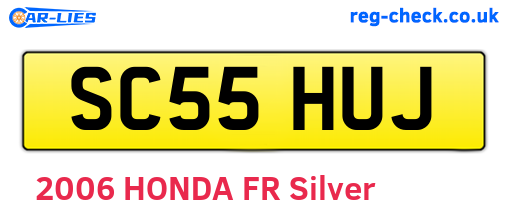 SC55HUJ are the vehicle registration plates.