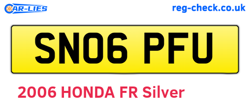 SN06PFU are the vehicle registration plates.