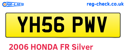 YH56PWV are the vehicle registration plates.