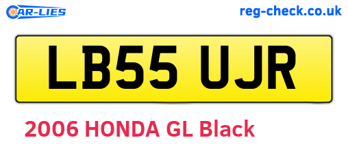 LB55UJR are the vehicle registration plates.