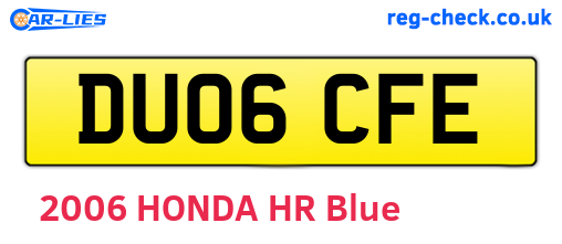 DU06CFE are the vehicle registration plates.