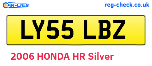 LY55LBZ are the vehicle registration plates.