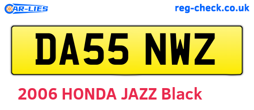 DA55NWZ are the vehicle registration plates.