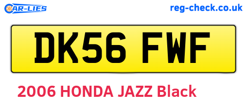 DK56FWF are the vehicle registration plates.