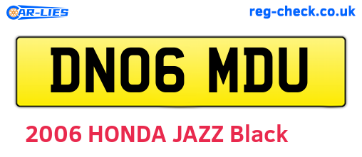 DN06MDU are the vehicle registration plates.