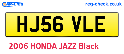 HJ56VLE are the vehicle registration plates.
