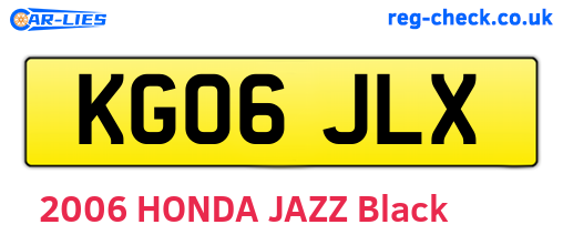 KG06JLX are the vehicle registration plates.