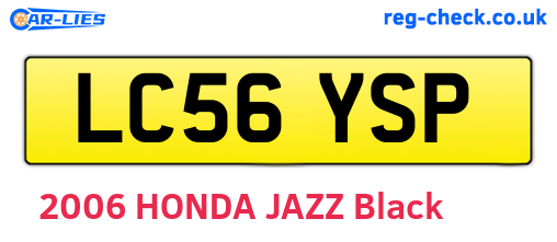 LC56YSP are the vehicle registration plates.