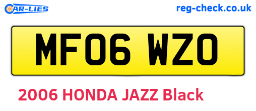 MF06WZO are the vehicle registration plates.