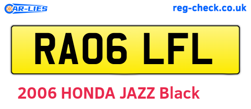 RA06LFL are the vehicle registration plates.