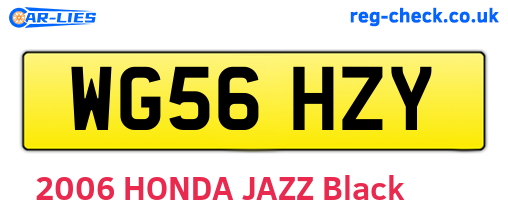 WG56HZY are the vehicle registration plates.